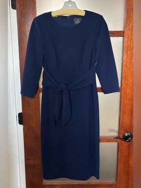 Adrianna Papell Navy Tie-Front Dress